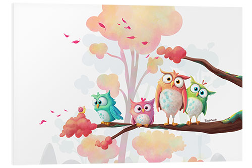 PVC print Owl family