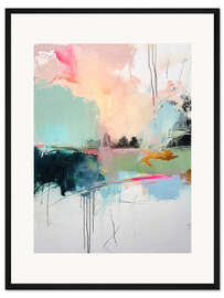 Gerahmter Kunstdruck Abstrakter Sonnenaufgang I