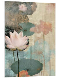 Foam board print Zen Lotus Flowers I