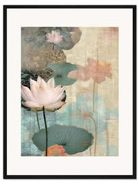Framed art print Zen Lotus Flowers I - Willow Studio