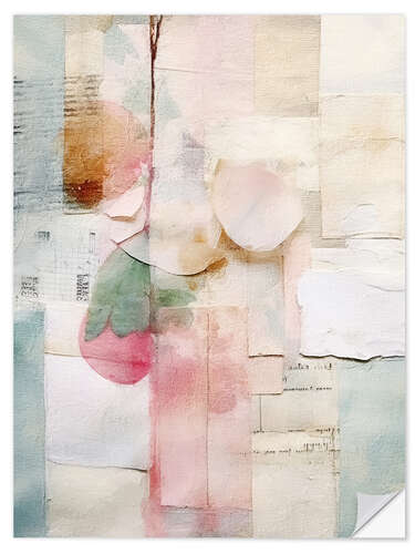 Sticker mural Pastel Petal Collage I