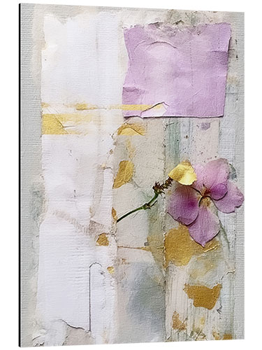 Stampa su alluminio Golden Lilac Collage I