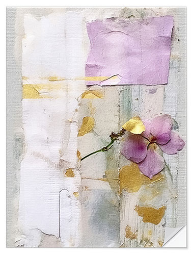 Selvklebende plakat Golden Lilac Collage I