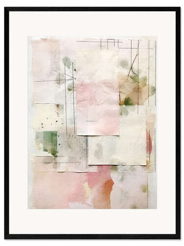 Impresión de arte enmarcada Pastel Petal Collage II