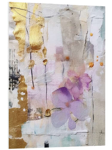 Quadro em PVC Golden Lilac Collage II