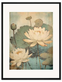 Gerahmter Kunstdruck Zen-Lotusblumen II
