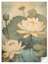 Wall sticker Zen Lotus Flowers II