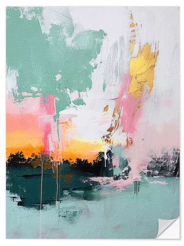 Selvklebende plakat Abstract Sunrise III