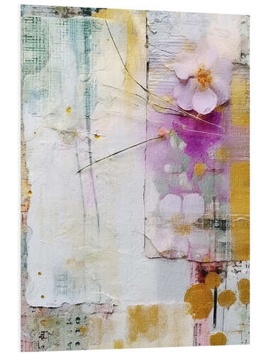 Foam board print Golden Lilac Collage III