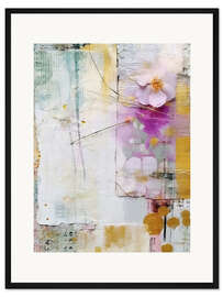 Gerahmter Kunstdruck Goldene Flieder-Collage III