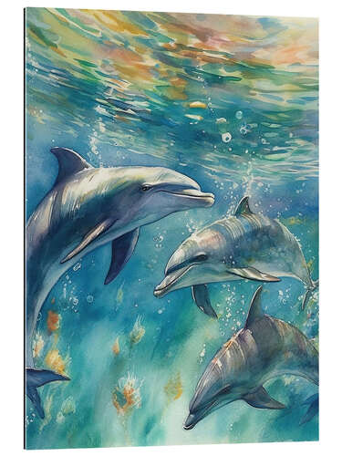 Tableau en plexi-alu Dolphin Fun