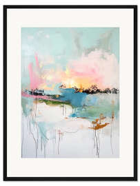 Gerahmter Kunstdruck Abstrakter Sonnenaufgang V