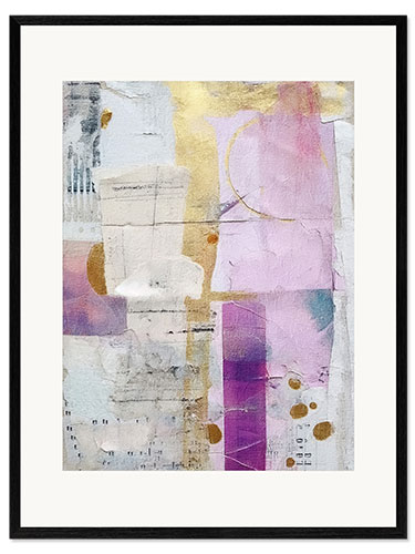 Impresión de arte enmarcada Golden Lilac Collage V