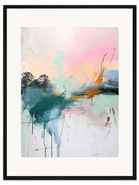 Gerahmter Kunstdruck Abstrakter Sonnenaufgang VI