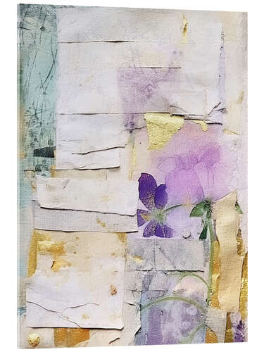 Acrylic print Golden Lilac Collage VI