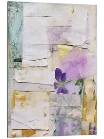 Magnettafel Goldene Flieder-Collage VI