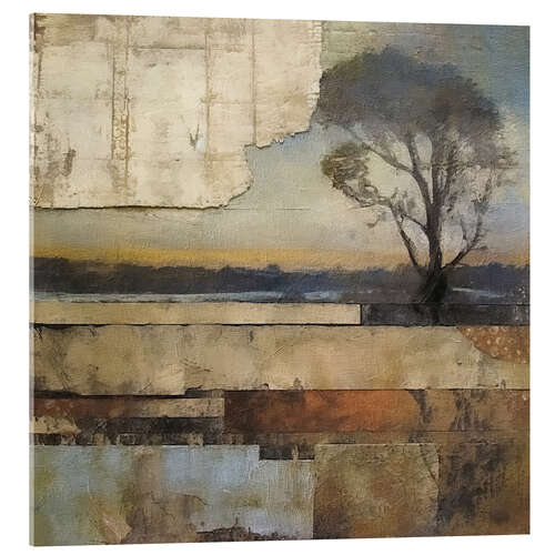 Tableau en verre acrylique Rustic Collage I