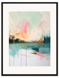 Gerahmter Kunstdruck Abstrakter Sonnenaufgang VII