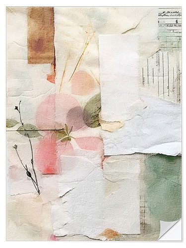 Naklejka na ścianę Pastel Petal Collage VI