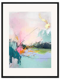 Gerahmter Kunstdruck Abstrakter Sonnenaufgang VIII