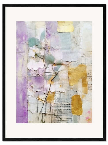 Impresión de arte enmarcada Golden Lilac Collage VII