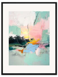 Gerahmter Kunstdruck Abstrakter Sonnenaufgang X