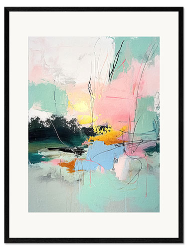 Gerahmter Kunstdruck Abstrakter Sonnenaufgang X