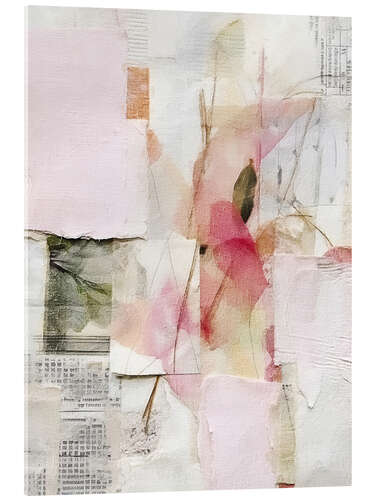 Tableau en verre acrylique Pastel Petal Collage VIII
