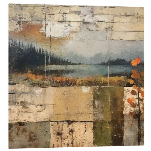 Tableau en verre acrylique Rustic Collage II