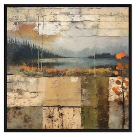 Gerahmter Kunstdruck Rustikale Collage II