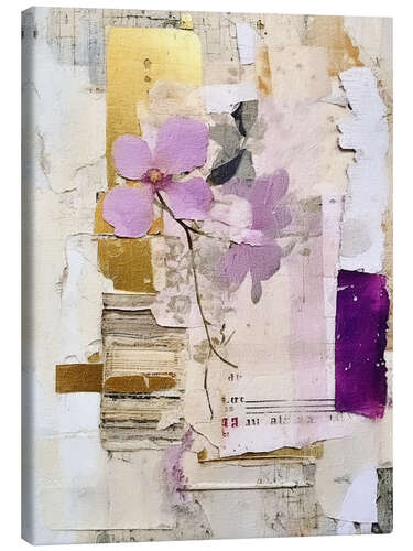 Quadro em tela Golden Lilac Collage X