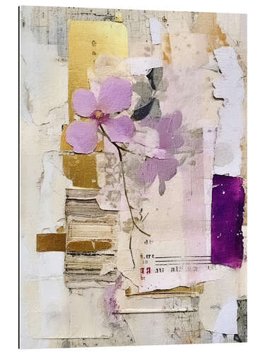 Tableau en plexi-alu Golden Lilac Collage X