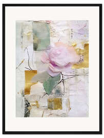 Gerahmter Kunstdruck Goldene Flieder-Collage X