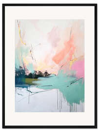 Gerahmter Kunstdruck Abstrakter Sonnenaufgang XII