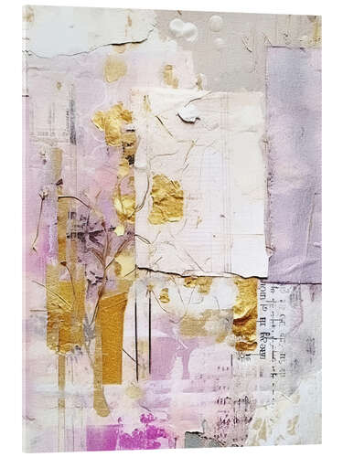 Acrylic print Golden Lilac Collage XI