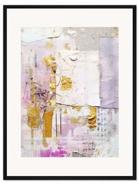 Gerahmter Kunstdruck Goldene Flieder-Collage XI