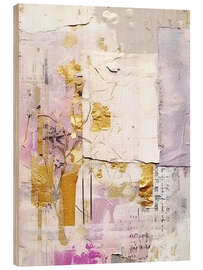 Wood print Golden Lilac Collage XI