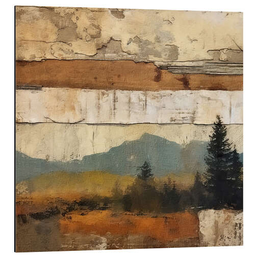 Aluminium print Rustic Collage III