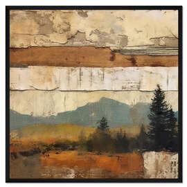 Gerahmter Kunstdruck Rustikale Collage III