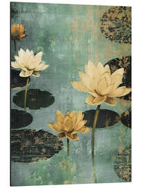 Aluminium print Zen Lotus Flowers III