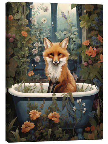 Canvas print Fox in Flower Bathroom