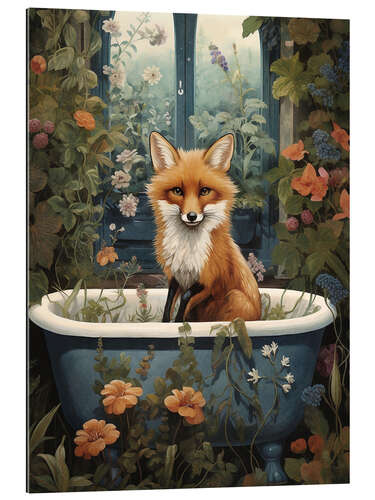 Tableau en plexi-alu Fox in Flower Bathroom