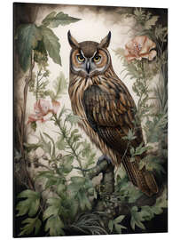 Tableau en aluminium Botanical Owl