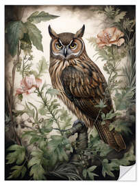 Vinilo para la pared Botanical Owl