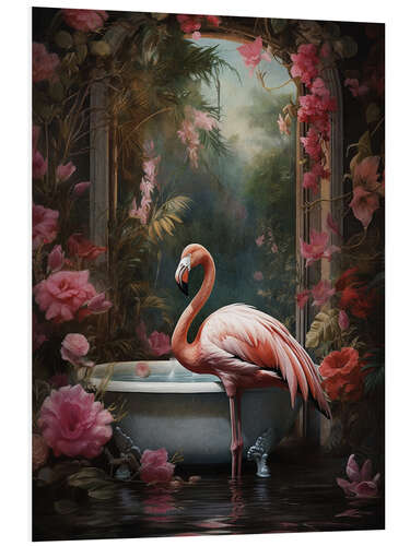 Foam board print Flamingo in Bathroom