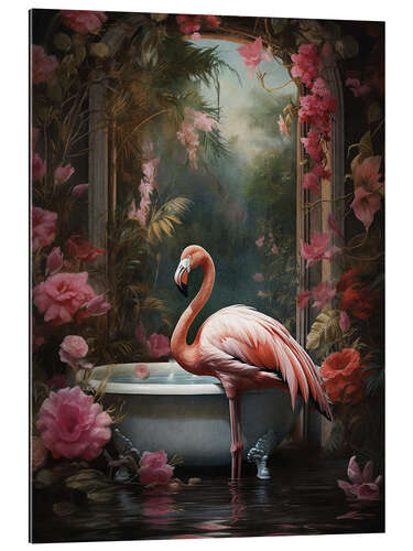 Galleritryk Flamingo in Bathroom