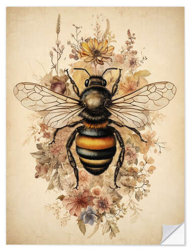 Sticker mural Boho Bee on Wild Flowers