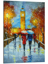 Magnettafel Romantischer Schneefall in London