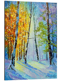 Magnettafel Morgenschneefall im Wald