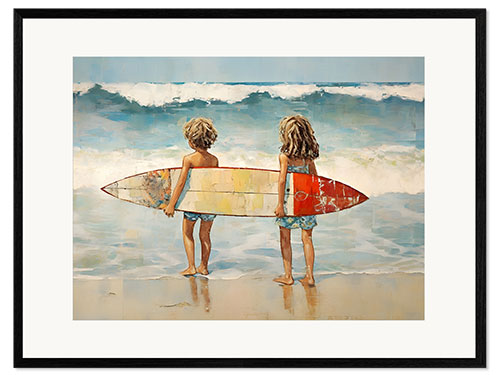 Framed art print Surfboard Kids I
